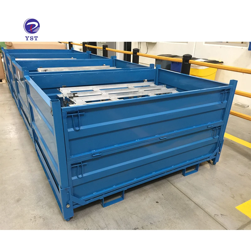 Good quality large heavy duty stackable durable rigid corrugated steel bins