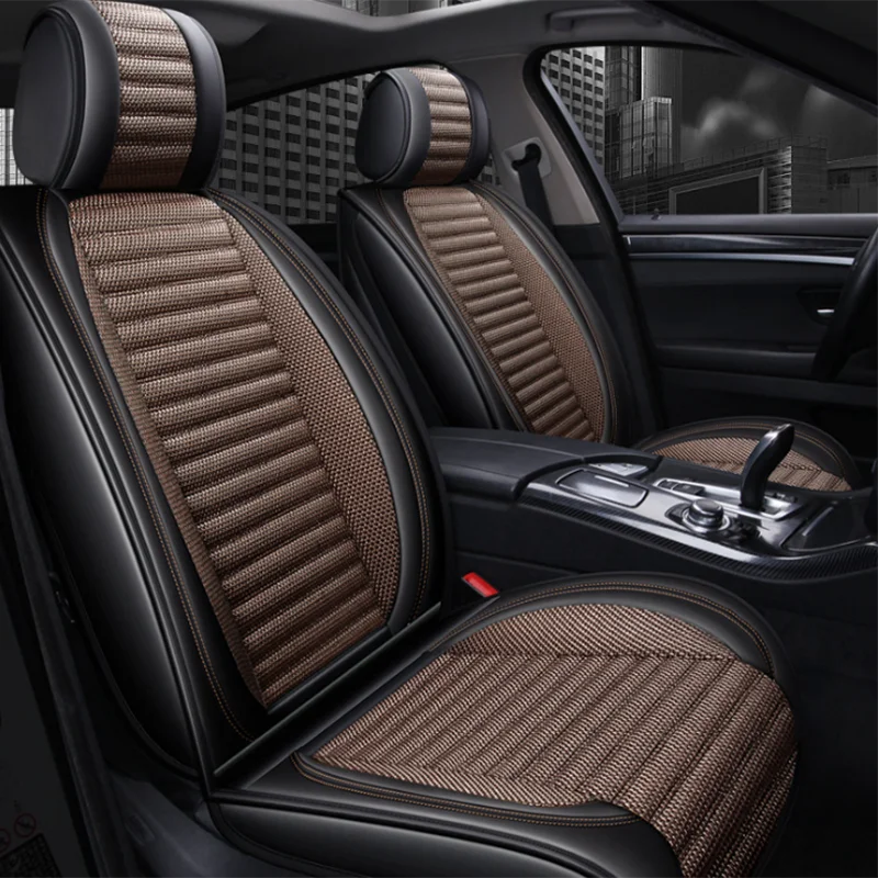 
The new four-season universal corolla leather linen car seat cover is breathable and comfortable 