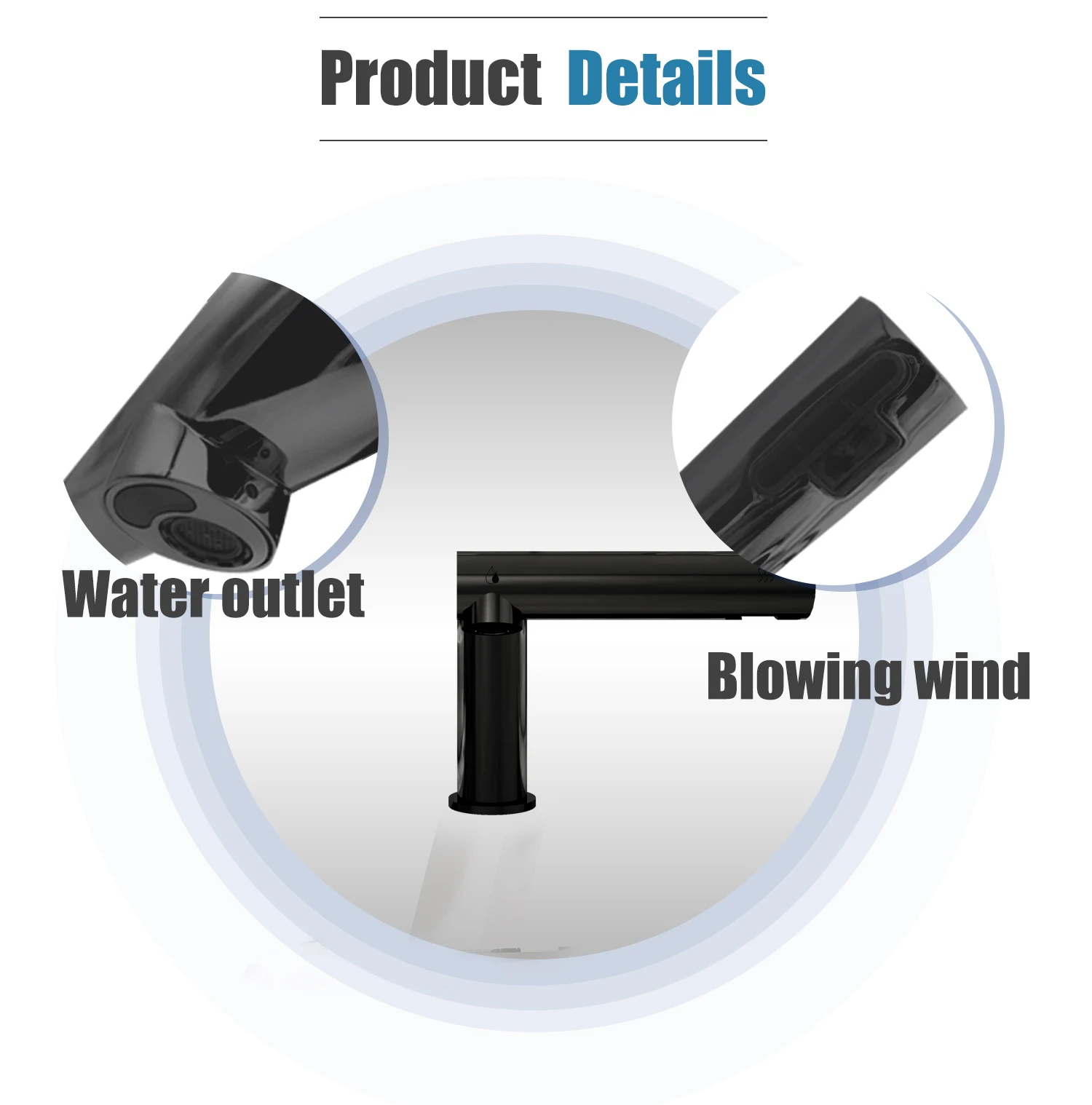 The Newest Electric Automatic Commerical Hand Dryer Stainless Steel Faucet Air Tap Sense Tap Wash Basin Sink Faucets