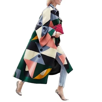 2020 New Arrivals Winter Fashion Designer Loose Fit long Sleeve Trench 5XL Long Women Coat