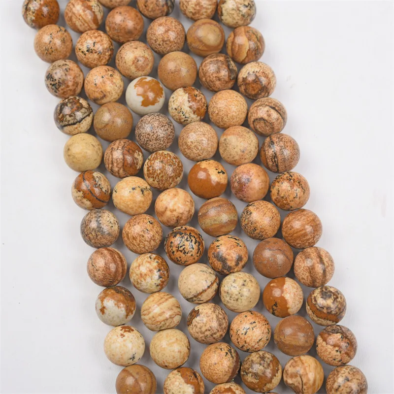 6mm Picture Jasper Beads Smooth Faceted Round 2mm 3mm 4mm 8mm 10mm 12mm