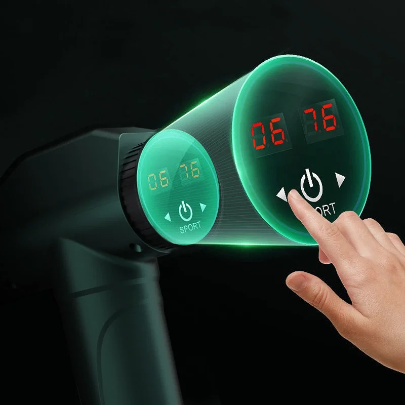 Handheld Touch Screen Carbon Silent Booster Impact Flow Percussion Fascial Adjustable Kraftgun Massage Gun