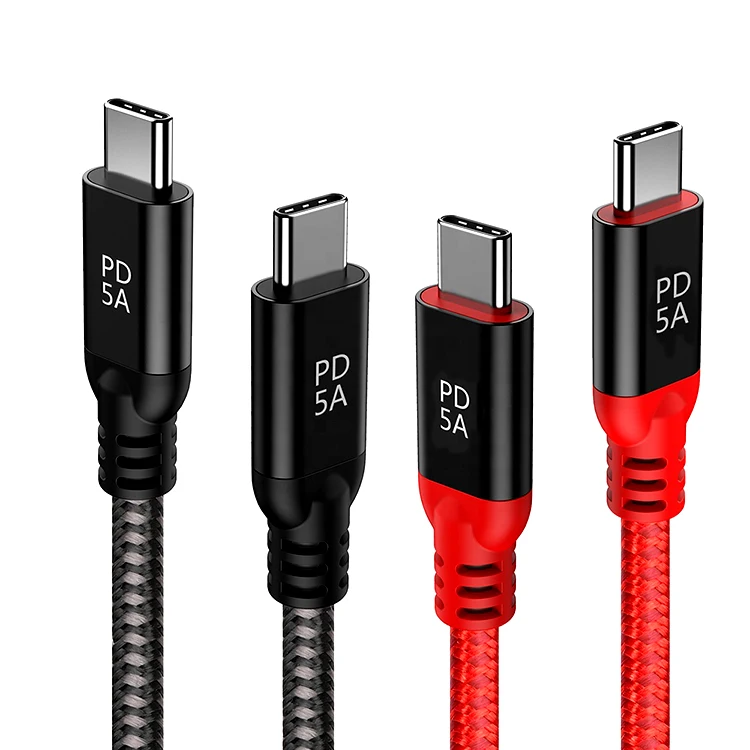 Factory price E-mark chip nylon braided 10ft fast charging 3.1 20V/5A 1m 100W 10GB usb type c data cable for computer/macbook