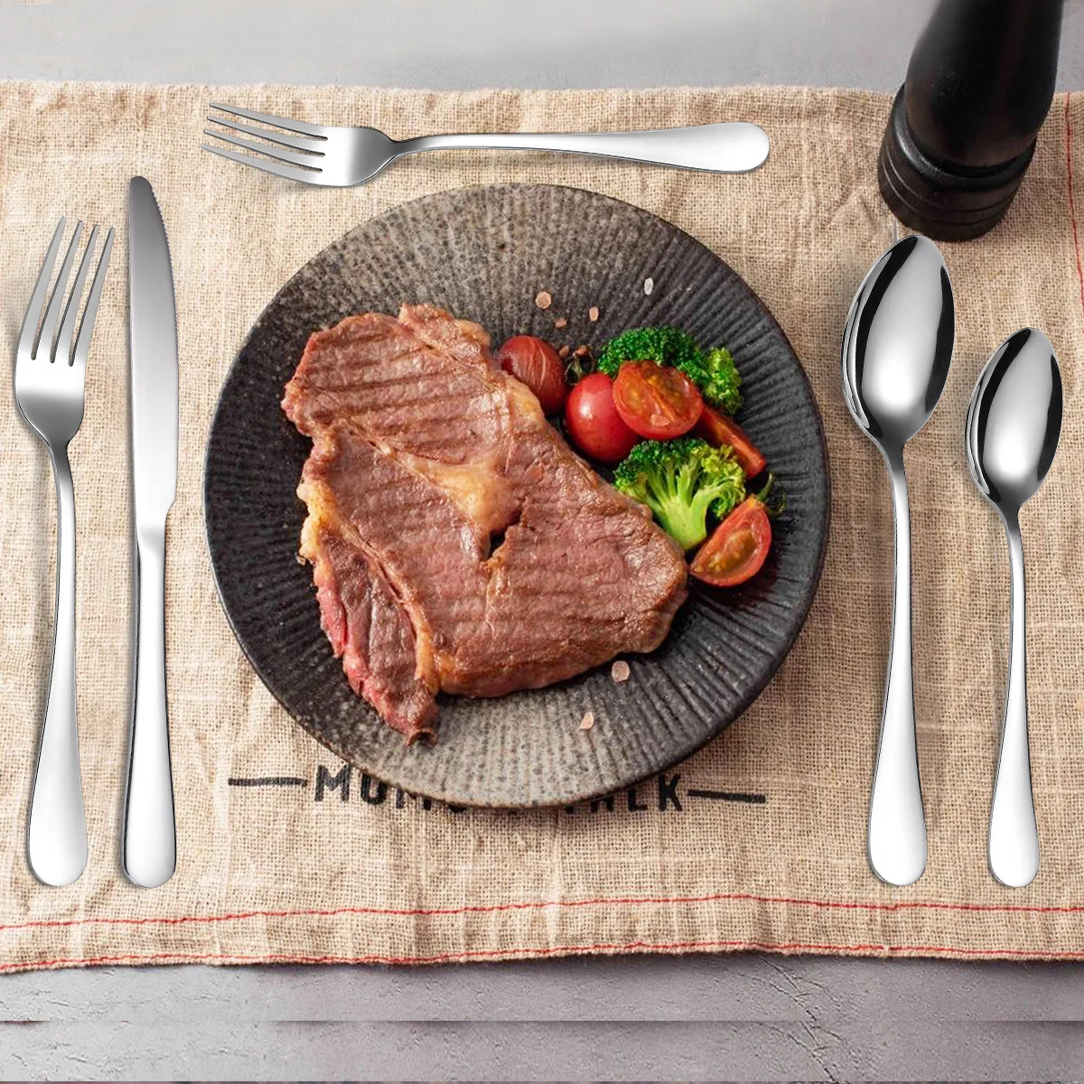 Hot Selling Wedding Cutlery Set Stainless Steel Knife Spoon Fork Silverware 24Pcs Gold Cutlery Set