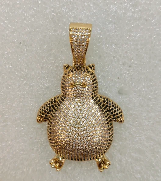 icy diamond swirl unicorn pendant necklace