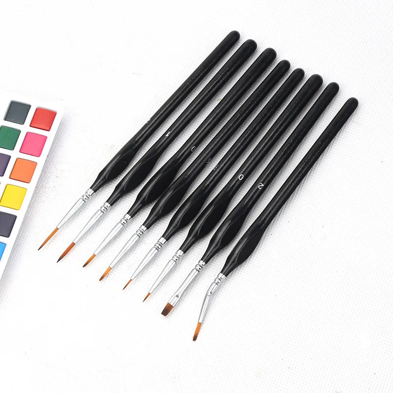 Набор из 8 кистей с мелкими деталями, Эргономичная треугольная ручка, набор кистей с миниатюрной росписью