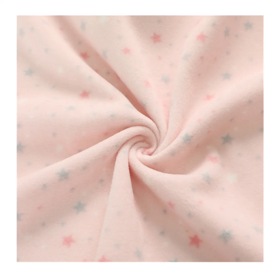 100% polyester polar fleece fabric star printing polar fabric for hometextile or garments
