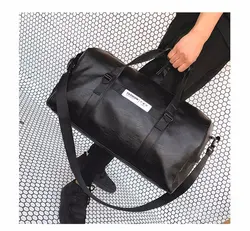 Мужская спортивная сумка из ПУ кожи с логотипом на заказ с отделением для обуви