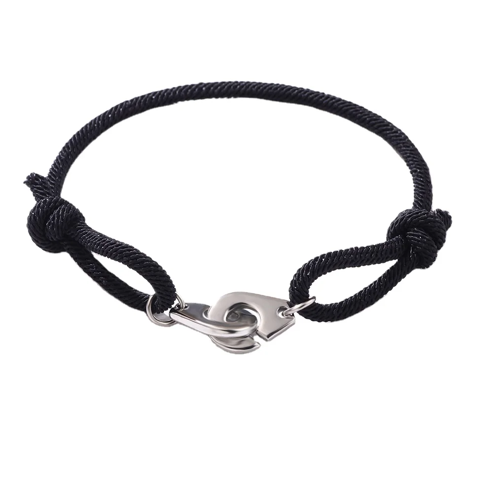 Stainless steel handcuffs rope bracelet cross-border anchor rudder wind hand jewelry adjustable hand rope men and women bracelet