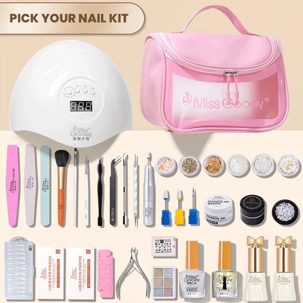 Wholesale 150w Nail Gel Kit Uv Drill Equipments Led Lamp Nail Supplies Tools Art Set For Salon Nail Kit Set Box Acrylic