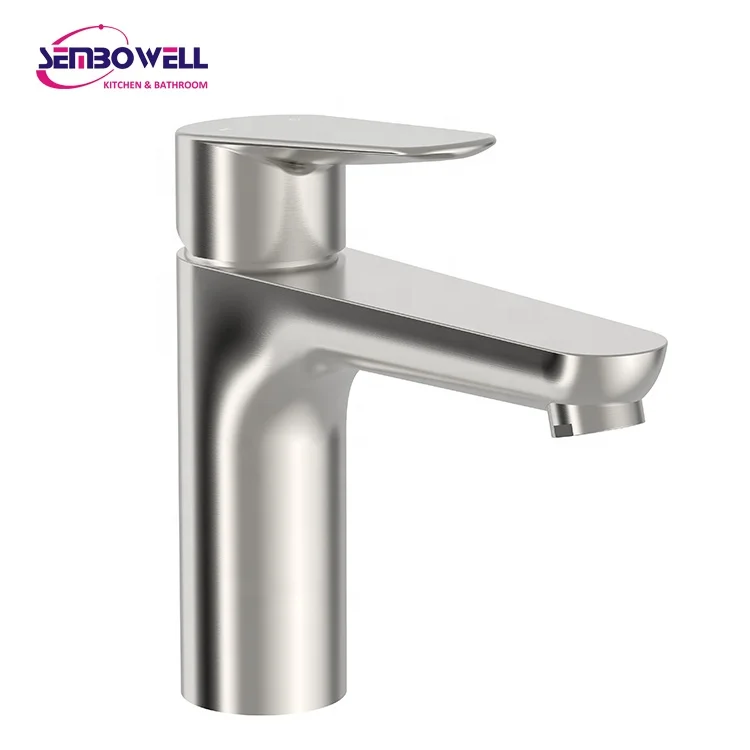 Stainless Steel  Basin Faucet Mixer Tap Single Handle Basin Mixer Hot and Cold Wash Basin Mixer Tap Faucet Bathroom