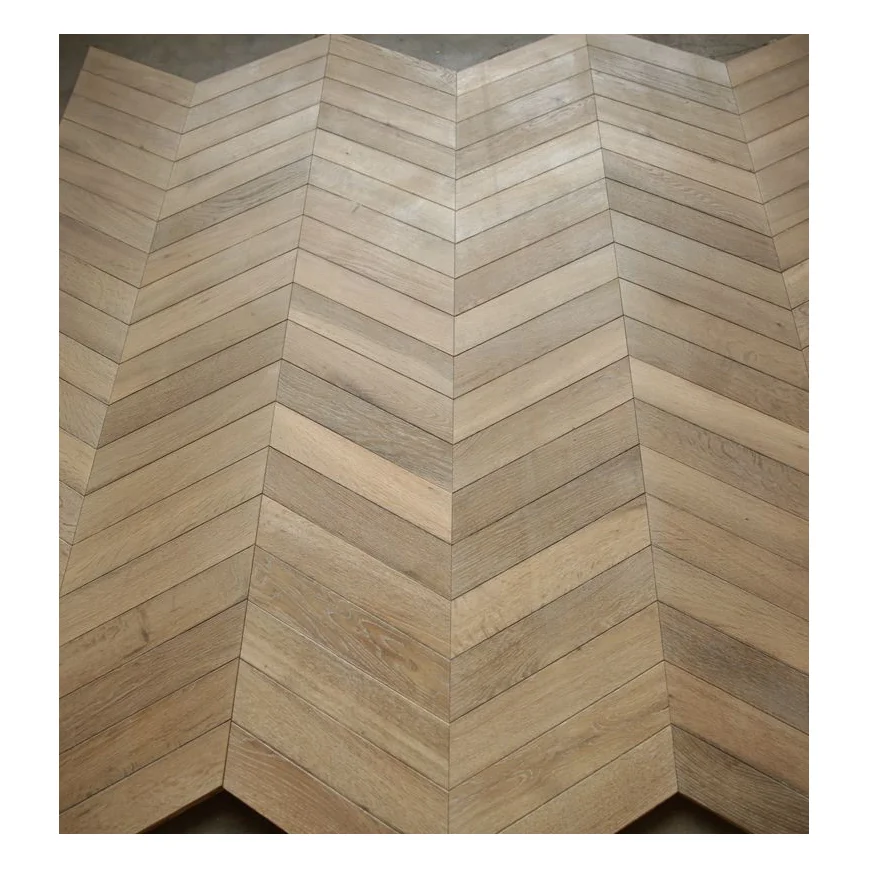 
Easy Install Brushed Chevron Pattern Hardwood Floor 