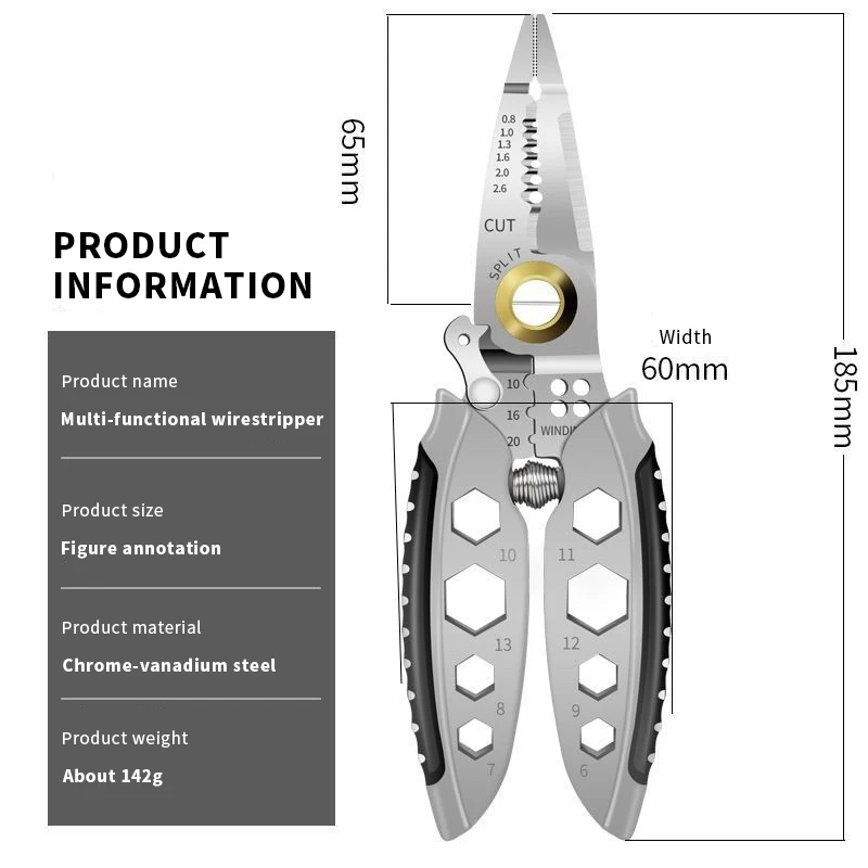 factory direct sale silver pliers multi-functional wire stripping repair tools multi-functional electrical pliers