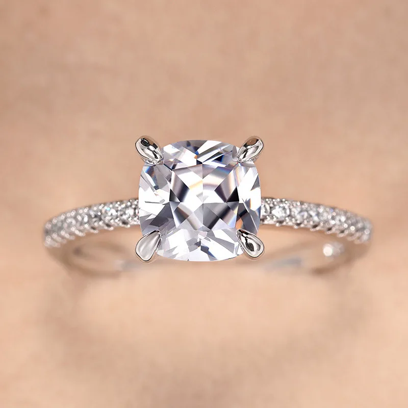Hot Sale Zircon Wedding Ring Set Female Engagement Party Ring Fashion Diamond Engagement Ring