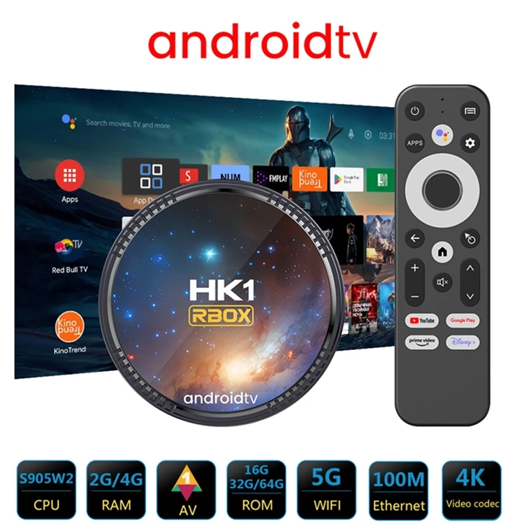 HK1 Rbox W2T Amlogic S905W2 Android 11 OS ATV UI TV Box 2G 4G RAM 16G 32G 64G ROM двойной Wi-Fi голосовой пульт дистанционного управления приставка