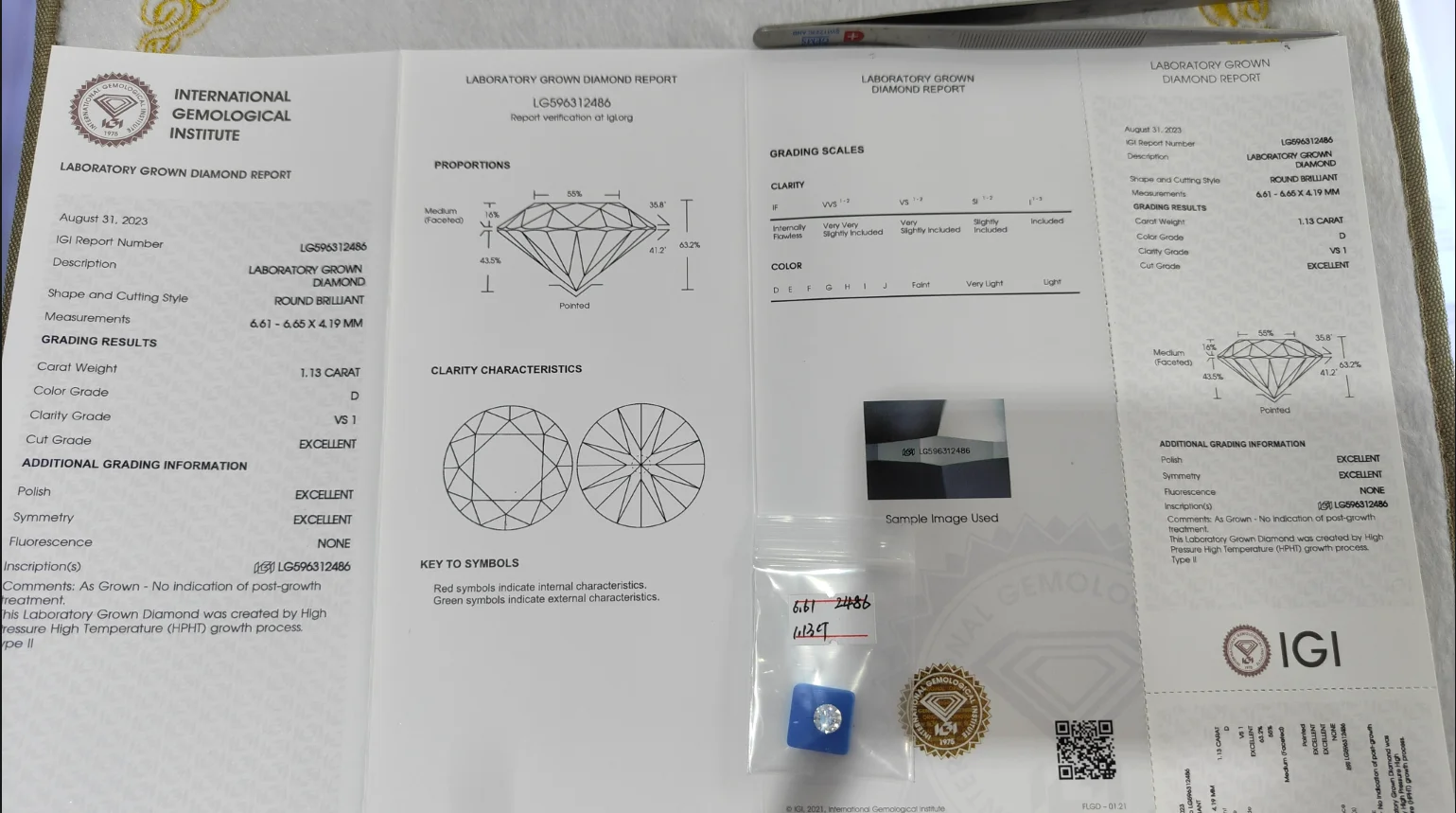 Изысканный 1 0 карат Круглый Выращенный лабораторный алмаз Премиум CVD синтетический HPHT свободный