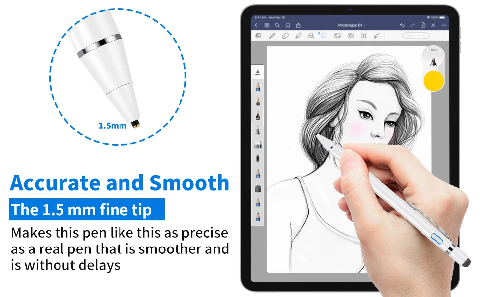Universal tablet capacitive stylus pen for ipad active stylus pens tool for touch screens
