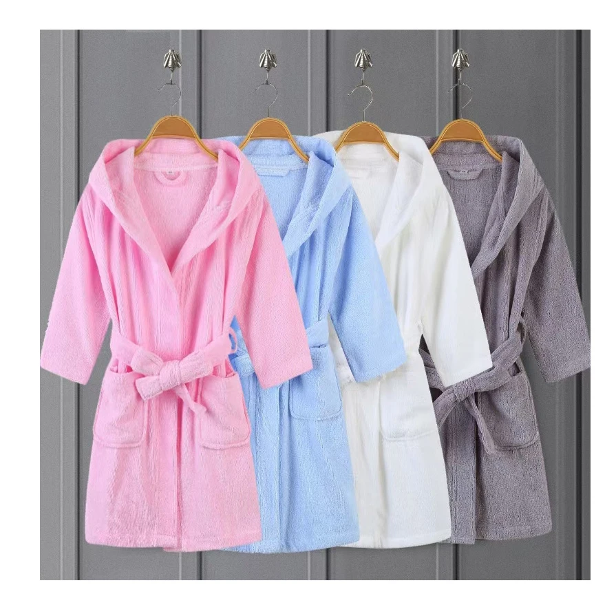 Wholesale Cheap Terry Cloth Robe Kid Thick Spa Robes Cotton Hotel Bath Robe Kids
