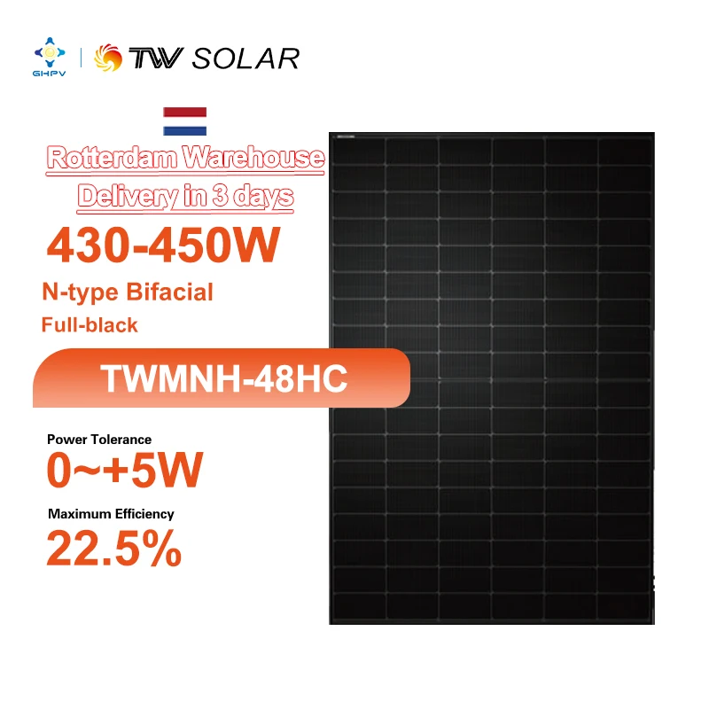 Tongwei Solar Panel TWMNH-48HC 430W 435W 440W 445W 450W Bifacial Photovoltaic Panel TW Solar Pv Modul Rotterdam Warehouse