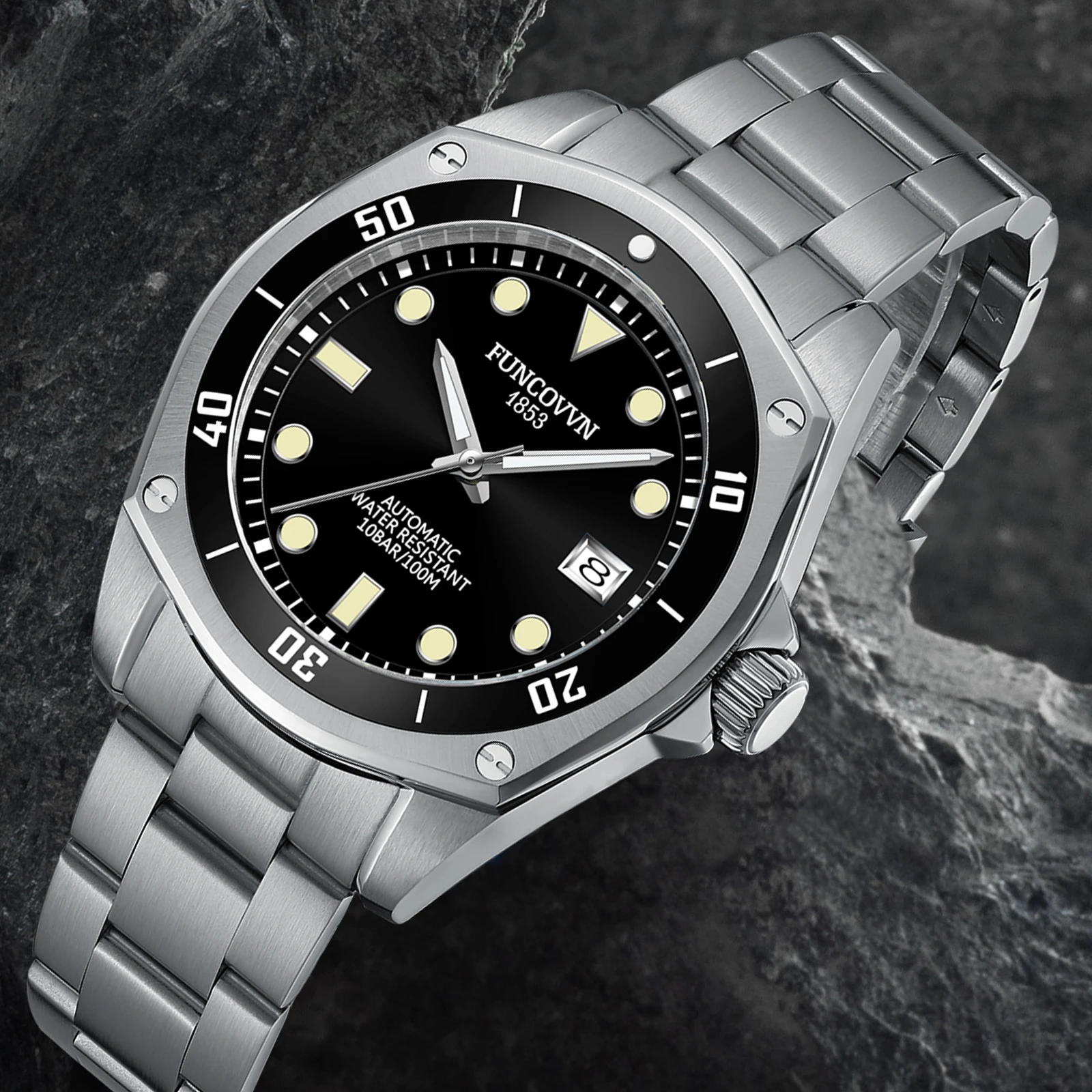 Funcovvn Automatic Men Online Expensive High end Handwatch 100M Waterproof Stainless Steel Japan NH35 Mechanical Watches for Men