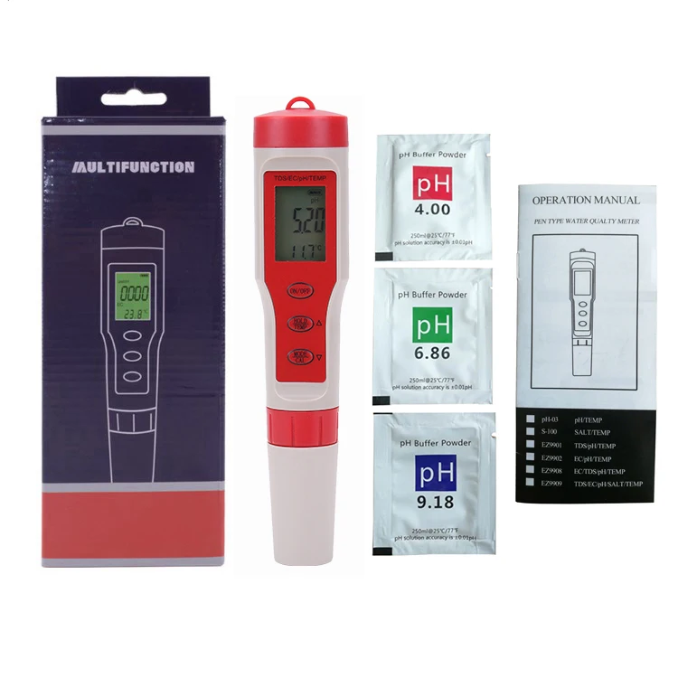 Hot Selling cheaper water solution pen ph 4 in 1 water ph meter tds ec ph hydroponic tester medidor de agua