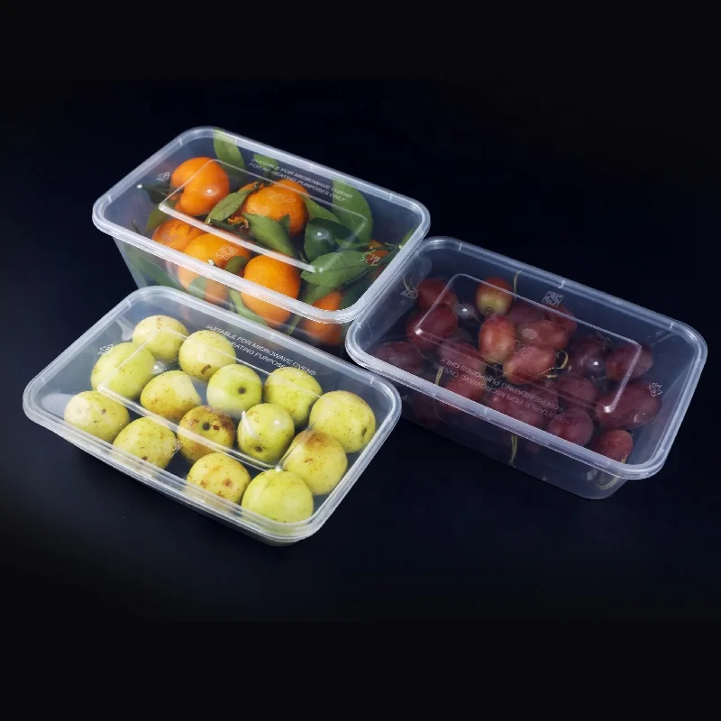 PP material transparent to go containers food disposable containers with lids for food