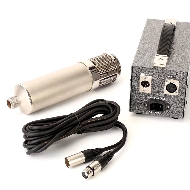 Professional Studio 34mm Diaphragm Large Metal Wired Tube Condenser Microphone with a Frequency Response of 20Hz-20KHz