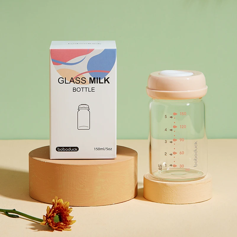 Wholesale high quality transparent water juice coffee baby milk storage bottles milk bottle glass bottle
