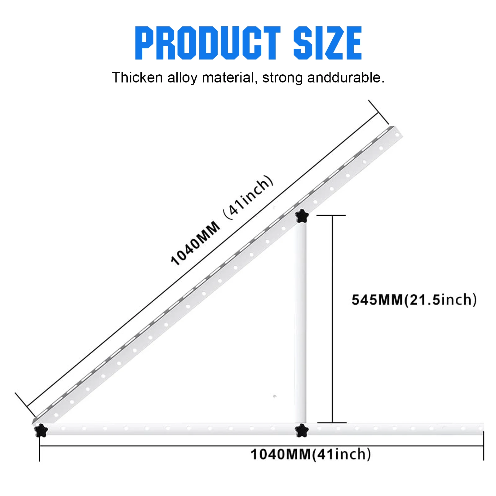 Triangle Folding Solar Panel Mounting System Bracket 41 Inches For Ballasted Solar Roof Mount