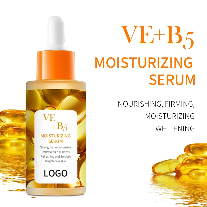 Private Label New Anti-Aging Collagen Organic Vitamin E+B5 Capsules Serum Anti Wrinkle Vitamin E Facial Serum
