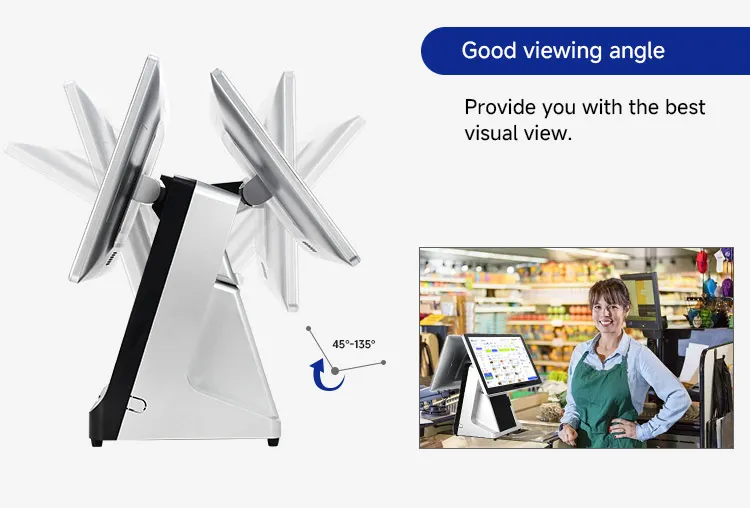 all in one 15.6 inch Pos Android windows 11 Windows capacitive Touch Dual Screen Billing Machine POS with customer display