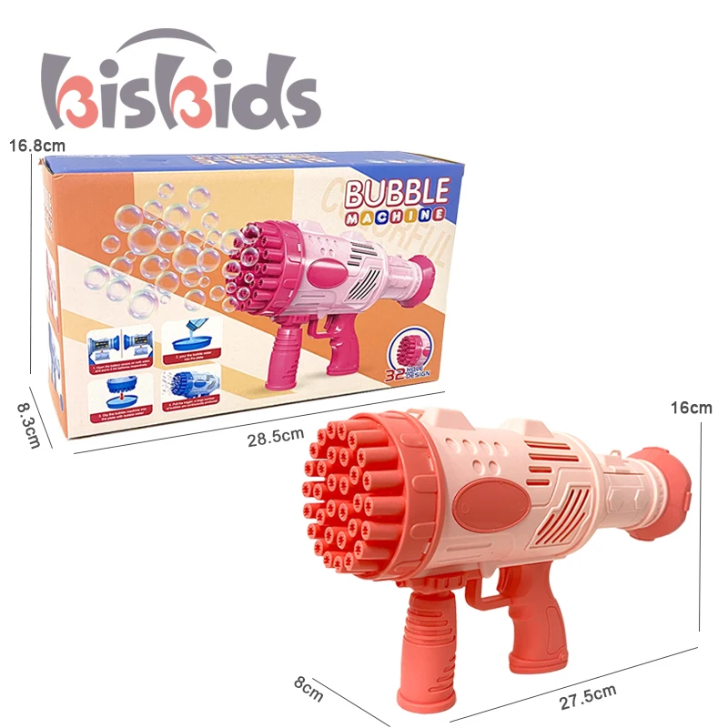 Wholesale 32 Holes Electric Machine Soap toy bubble gun kids Magic Children Automatic Bazooka bubble shooter gun