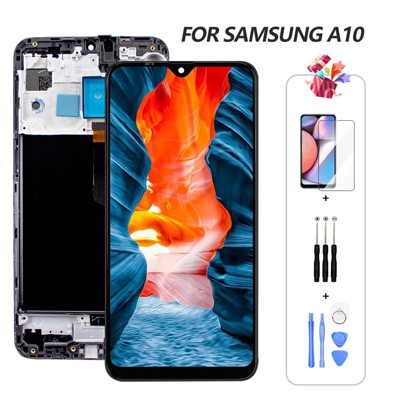Мобильный телефон ЖК-дисплей для Samsung Galaxy A10 A105 A105F SM-A105F A105A с рамкой ЖК-дисплея samsung аналагово-цифровой преобразователь