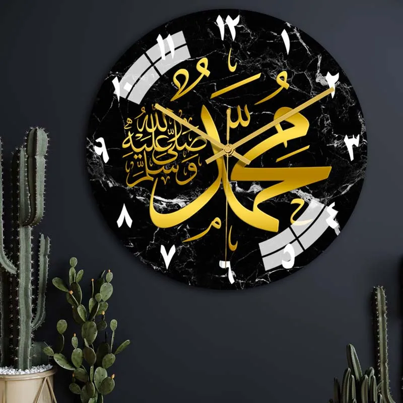 Cross-border Stereo Acrylic Round Wall Clock Bedroom Living Room Home Decoration Middle East Moose 3D Wall Sticker Clock