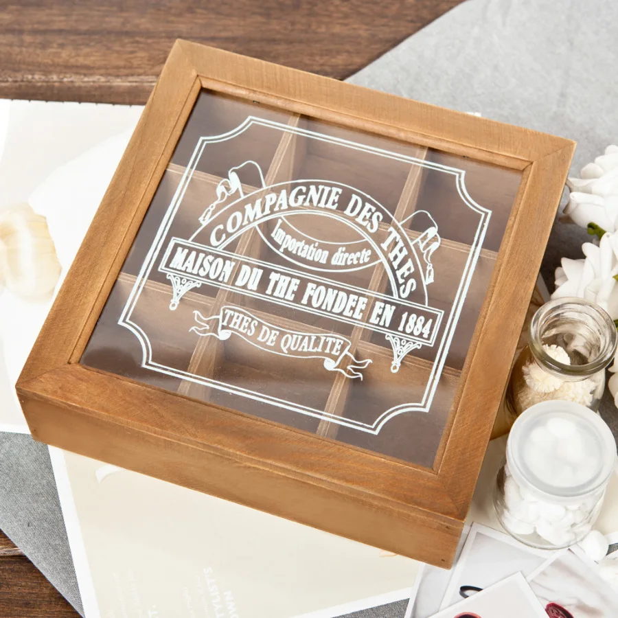 Wholesale Decorative Wooden Christmas Crate Box Divided Wooden Box Vintage Wooden Gift Box