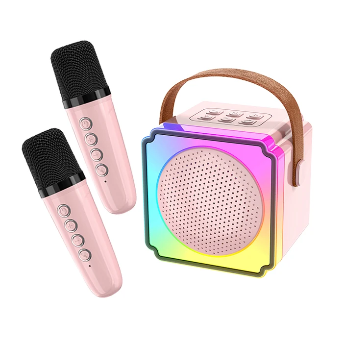 Sing Voice Changer Mic Led Light Party Karaoke Bluetooth 5.3 Speaker Mini Mic Loud Wireless Microphone For Kids Toy