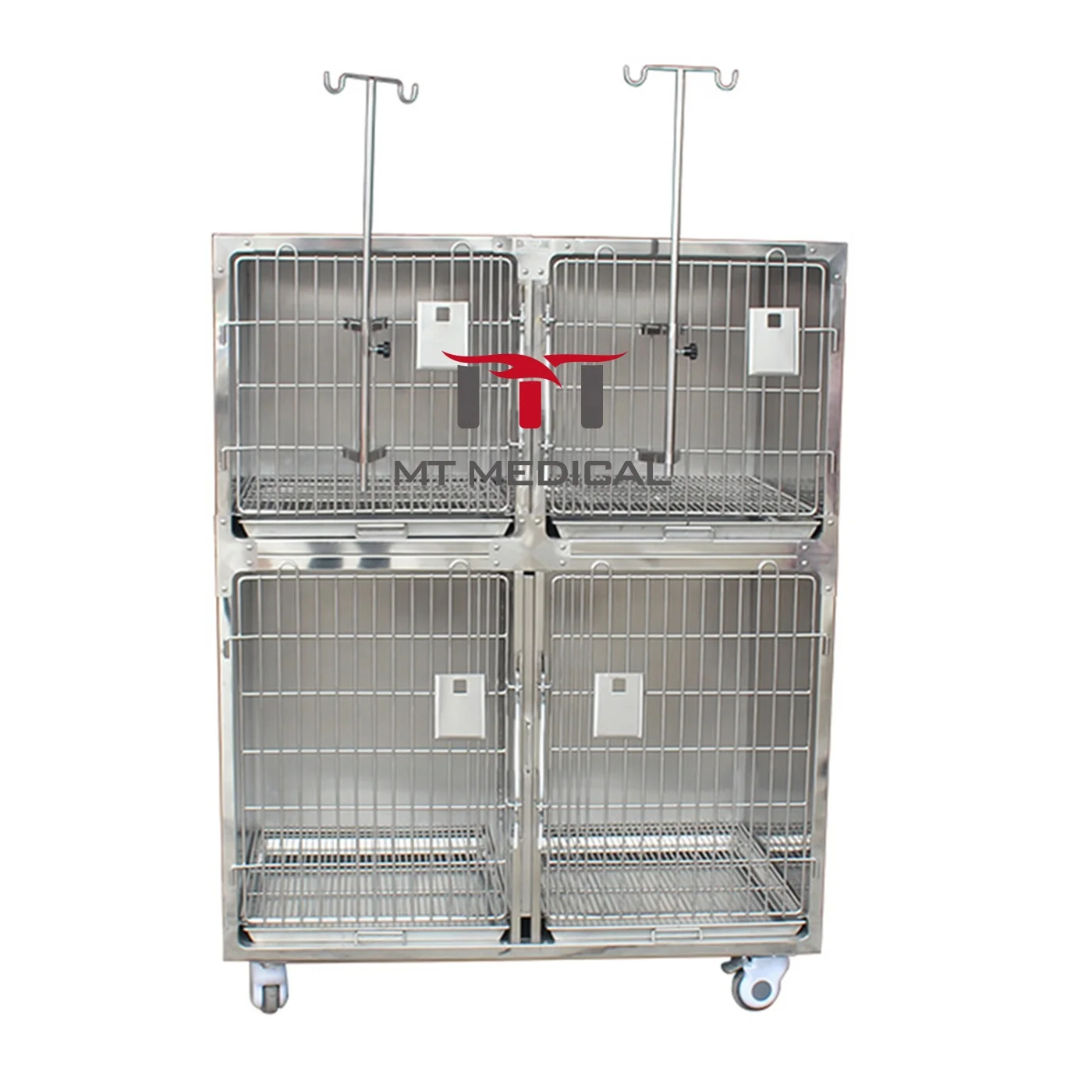 MT MEDICAL Hospital 304 Stainless Steel Dog Kennels Cages Cat Rabbit Cage Metal Pet Dog Cage For Animal