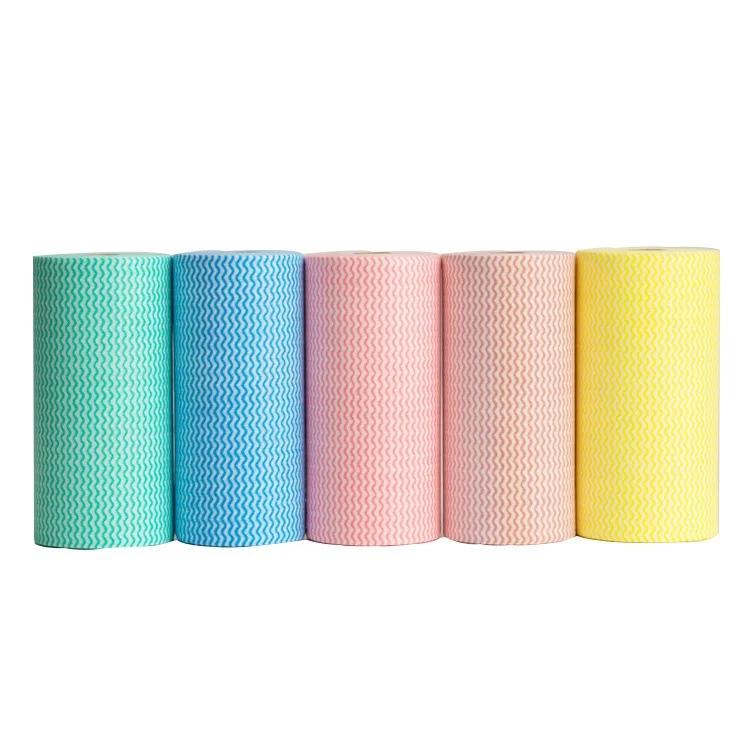 manufacturer rayon plain wave spunlace nonwoven fabric rolls with viscose pol wipes