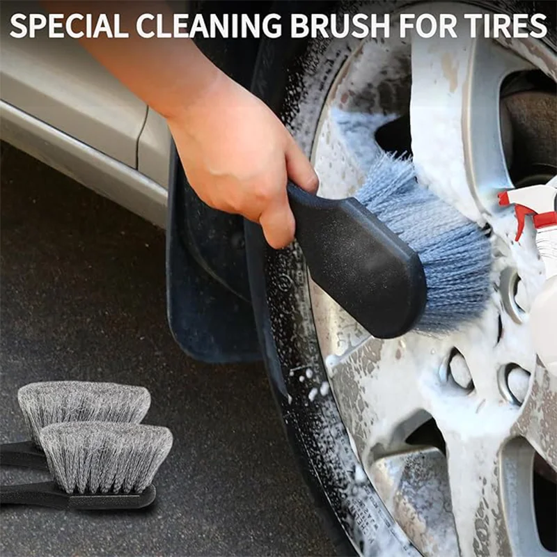 Hotsale Car Wheel hub brush Detail Wash Cleaning Brush With Plastic Handle