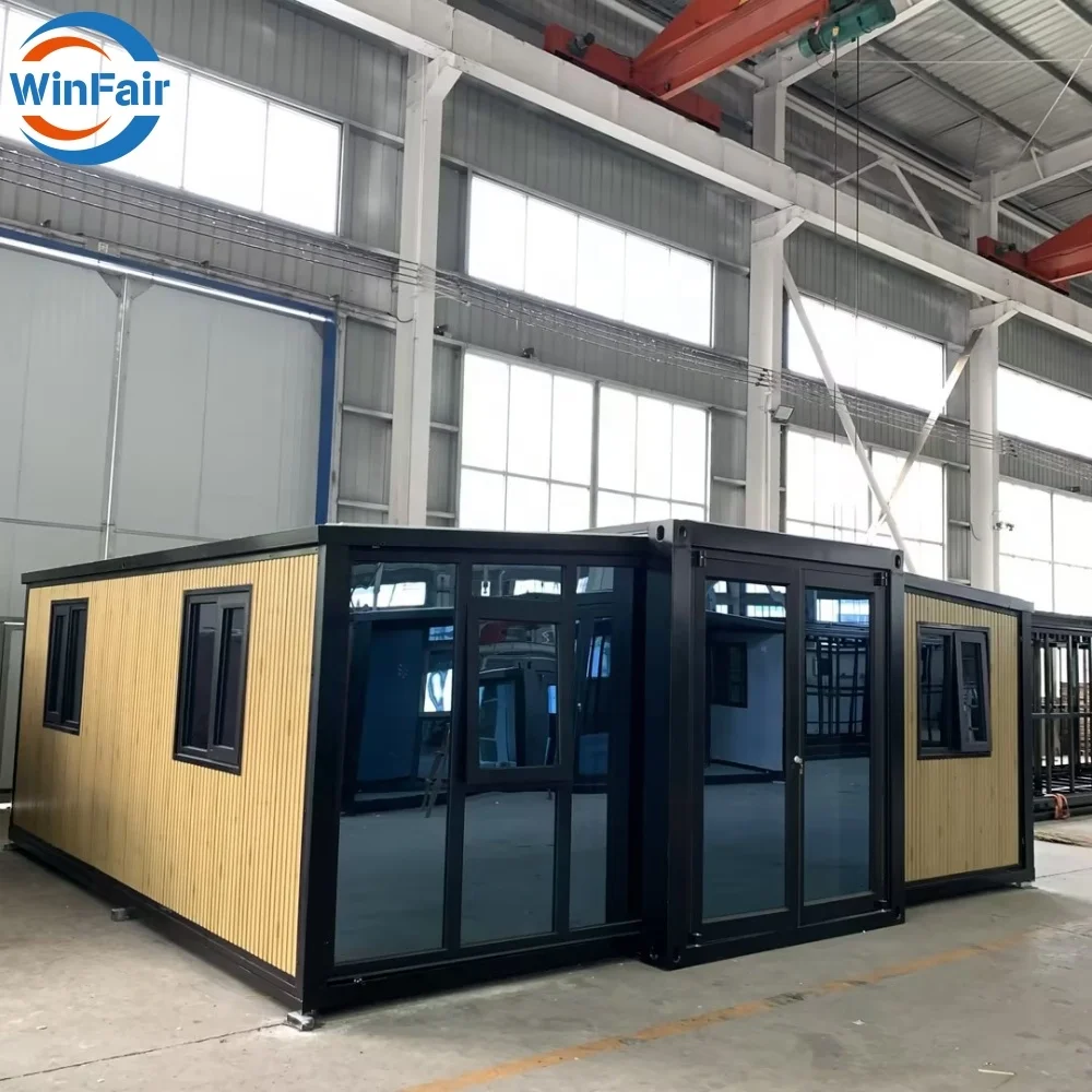 WinFair Expandable Prefabricated 20Ft Houses Homes Modern Mobile Prefab Tiny House Container House 2 Rooms With Restroom