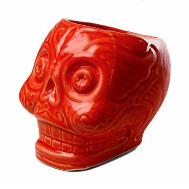 Wholesale Handmade Custom Ceramic 3D Coffee Cup Scary Halloween Ceramic Skull Mug