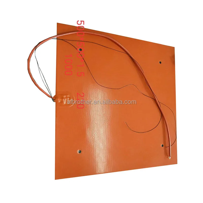 custom flexible silicone rubber heater for 3d printer 100k  thermistor and tape