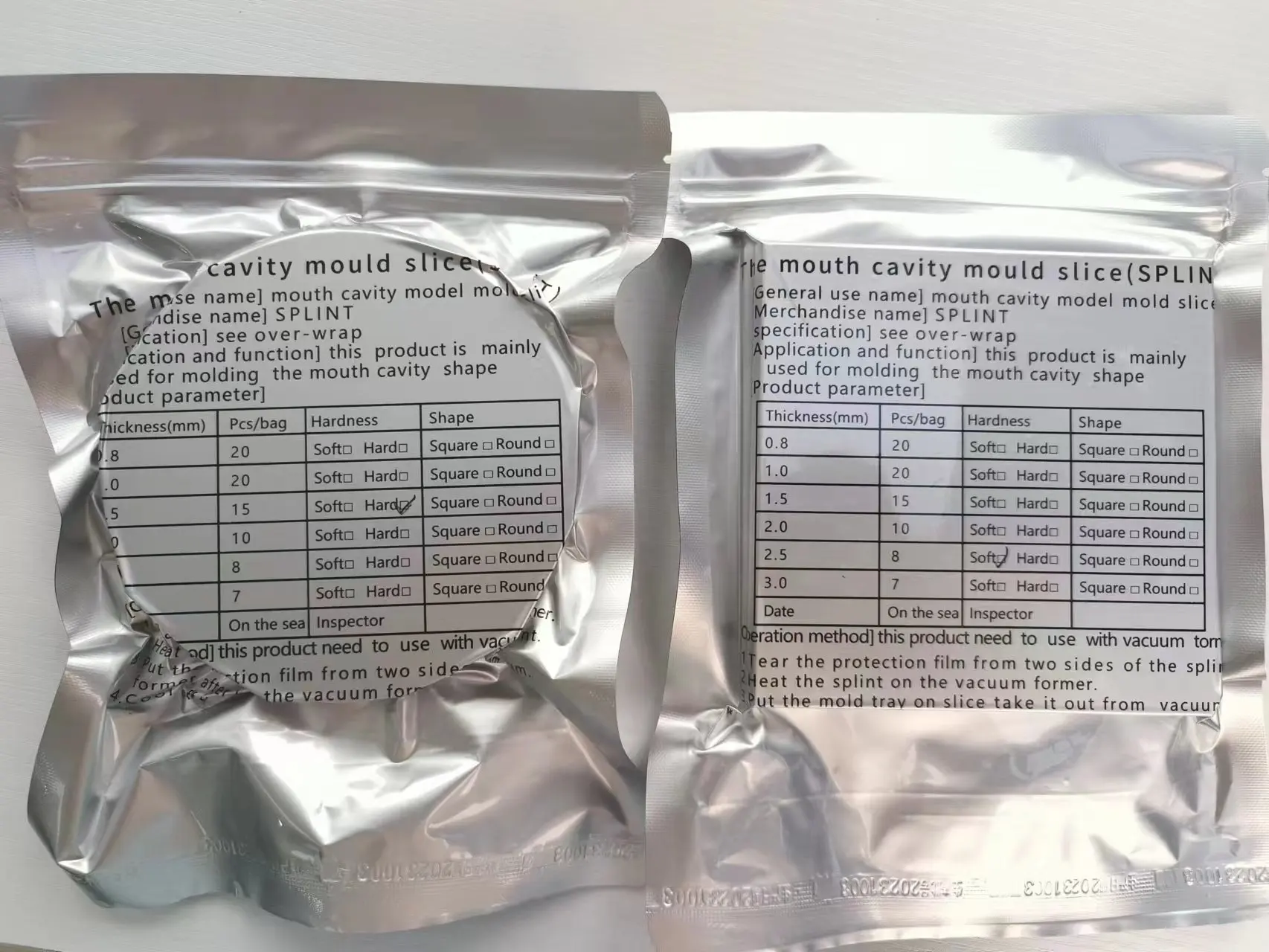 Orthodontic Splint Retainer Slice/Vacuum Forming Sheet PETG Hard retainer mould material