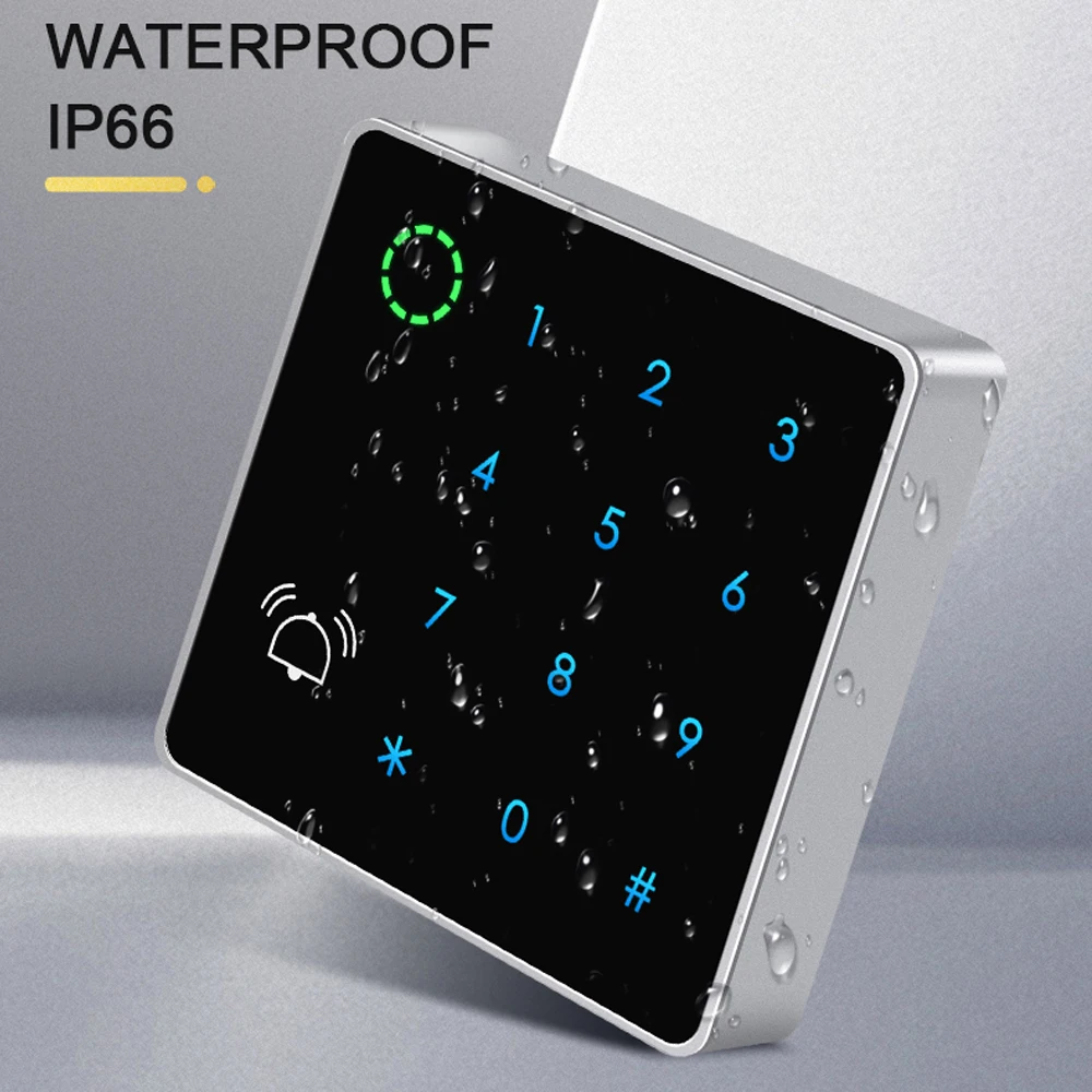 SmartLife Remote Unlocking Waterproof Touch Keypad RFID Card Reader Access Control 125Khz EM ID or 13.56Mhz IC Tag Readers