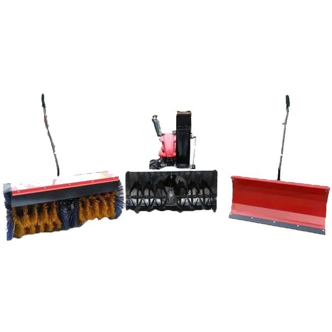 hand push diesel snow broom sweeper with Variety of snow removal accessories