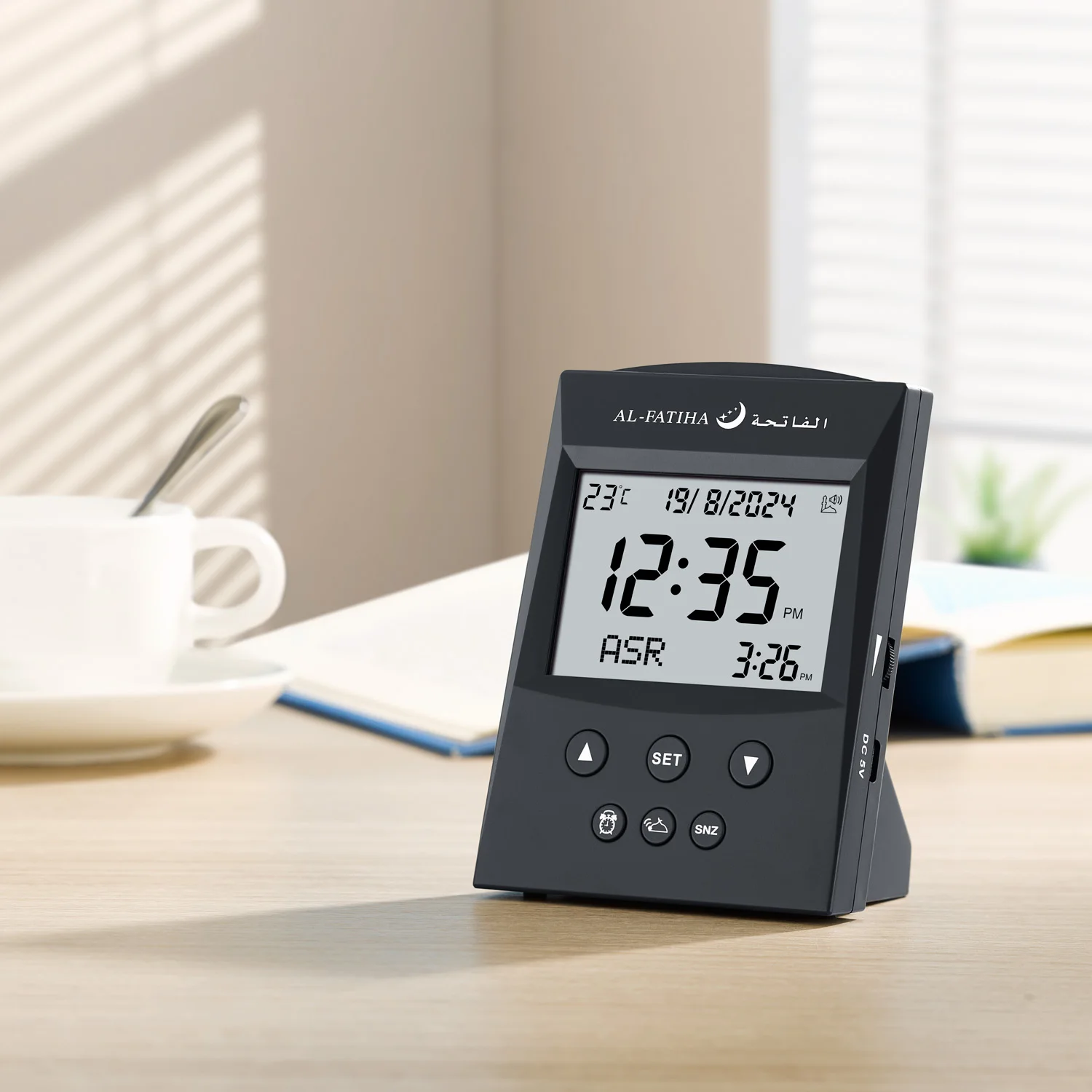 New Version Islamic Azan Table Clock 6500 cities Accurate Prayer Time Alarming with Adjustable Adhan Sound Digital Muslim Clock