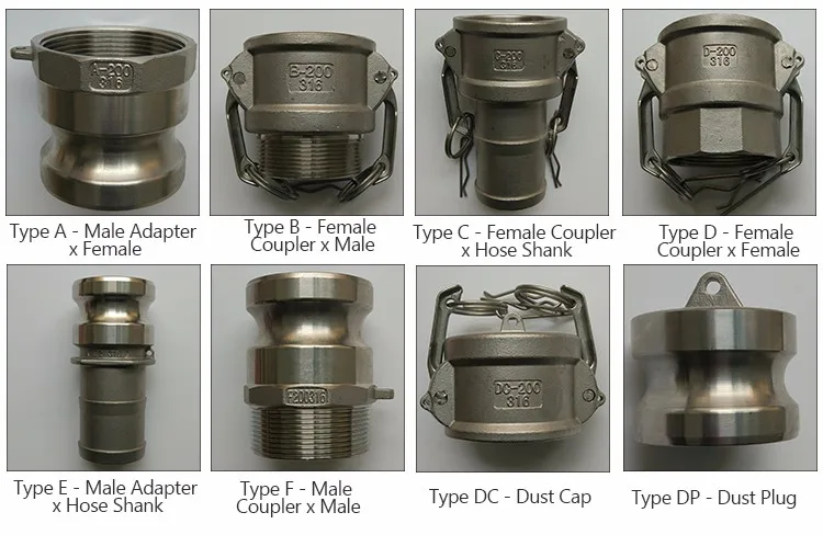Stainless steel Camlock Connector Type A Quick Hydraulic Quick Coupling