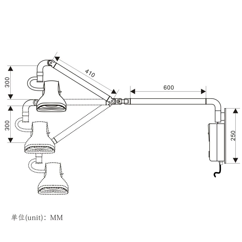 KD-2021W-3 настенное Регулируемое Медицинское освещение многоцелевое для осмотра