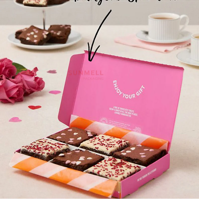 Eco Friendly Corrugated Brownie Packaging Box Custom Printing Mailer Box Corrugated Mailer Box For Cake