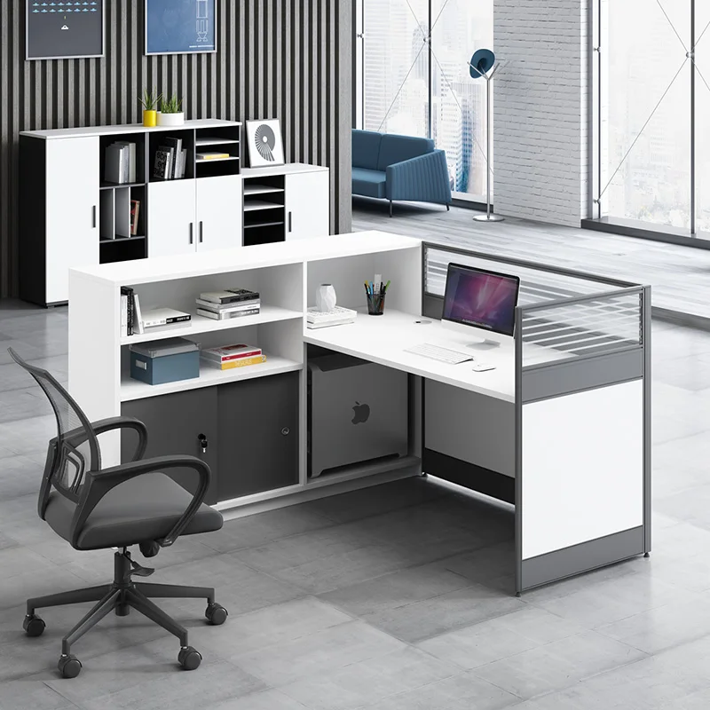 Modern Office Furniture L Shaped Call Center Cubicle Work Station Home Table Office Partition Computer Desk Workstation